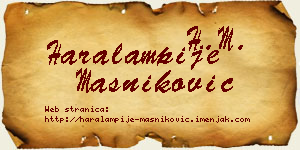 Haralampije Masniković vizit kartica